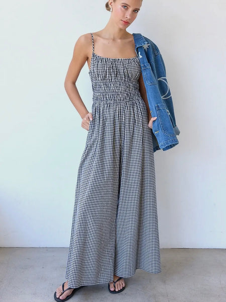 Gingham & Go Jumpsuit in Black