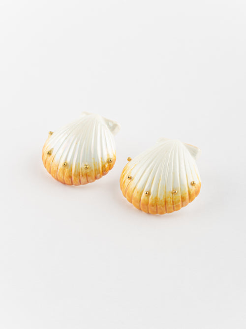 Pearly Shell Stud Earrings