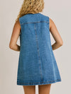 Denim Does It Mini Dress in Mid Blue