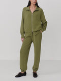 Tyde Zip Through Sweat in Loden Green