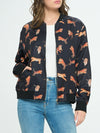 Satin Safari Bomber Jacket in Black
