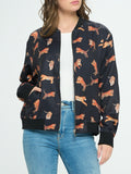 Satin Safari Bomber Jacket in Black