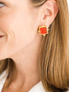 Madeline Red French Glass Studs