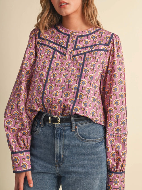 Such A Steph Blouse in Orchid Floral