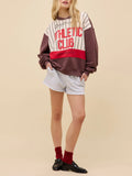 Daydreamer Athletic Club Colorblocked Sweatshirt in Brown Combo