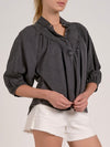 Georgia Blouse in Black Denim