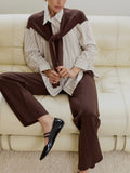 A Perfect Pair Twofer Top in Cream & Brown