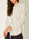 Darling Drape Top in White & Brown