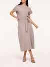 AirEssentials Draped Tie Waist Maxi Dress in Taupe Heather