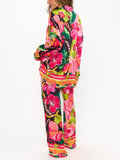 Sleep In PJ Set in Hot Tropic Nights Silky