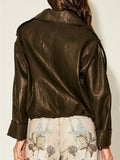 Martini Moves Faux Leather Jacket in Olive