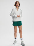 Kirsi Half Zip Midlayer in White & Forest
