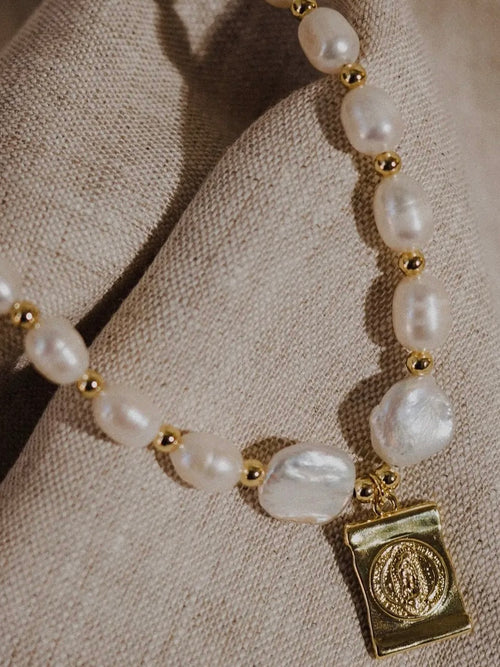 Virgin Mary Baroque Pearl Necklace