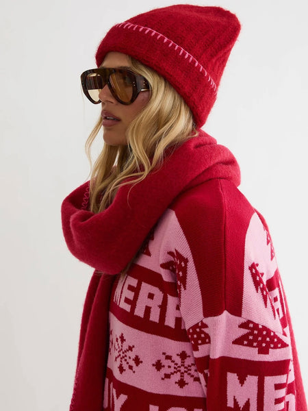 Beanie in Crimson Pop