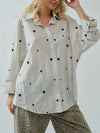 Heart to Heart Button Up in Ivory