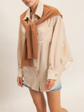 Soften Your Shoulders Button Up in Camel