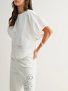 In The Blink Of An Eyelet Blouse in Off White