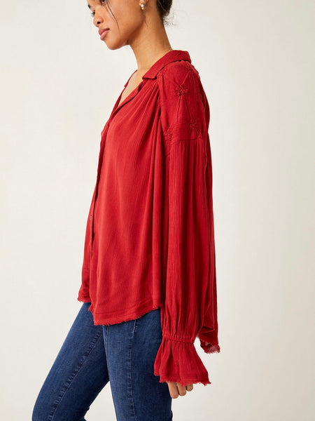 Olivia Smocked Top in Blended Berry