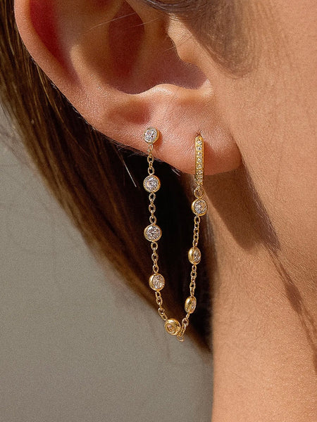 Daffira Crystal Chain Earrings