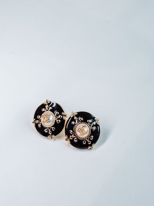 Penelope Large Black Studs