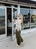 Wave Detail Knit Top in Beige
