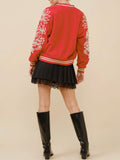 Earn Your Pearls Varsity Jacket in Red