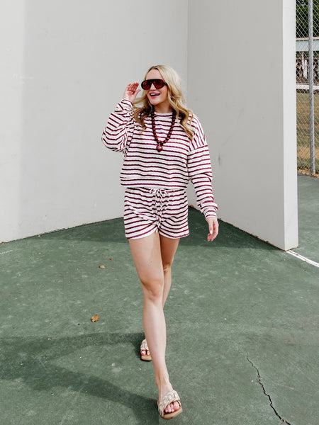 Get Your Game On Set in Burgundy & White