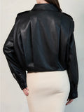On RePLEAT Faux Leather Jacket in Black