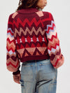 Sundazed Jacquard Cardi in Crimson Frost