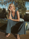 Sloane V-Neck Top in Emerald Cove