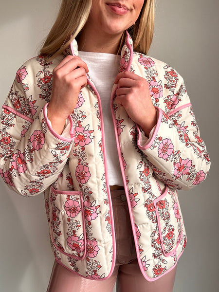 What's Your Fancy Quilted Jacket in Pink