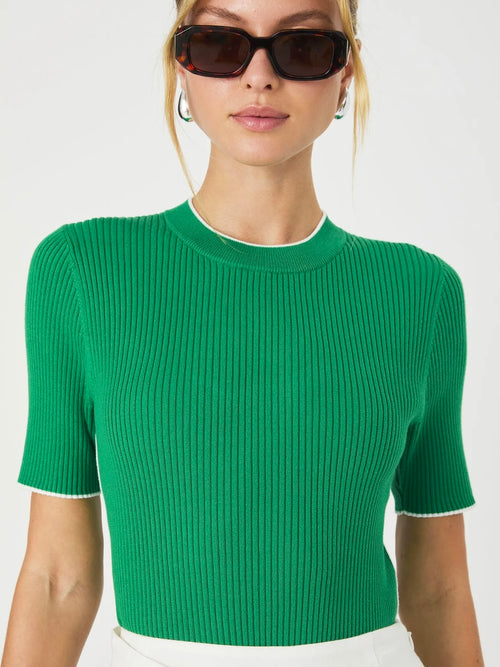 Mozza Short Sleeve Jumper in Green