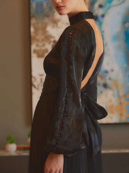 Perfect Pearl Trim Blouse in Black