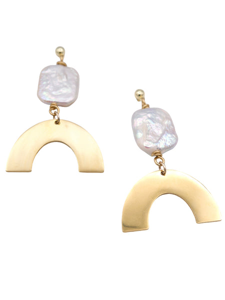 Shameless Pearl Statement Earrings in Gold