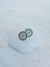 Cuba Studs in White & Silver