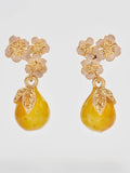 Golden Pear Drop Earrings