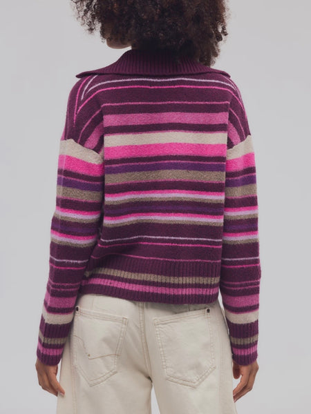 Trading Up Stripe Polo in Berry Combo