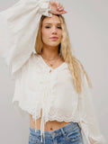 Ever Eyelet Blouse in Off White