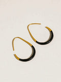 Perchee Enamel Hoops in Black