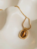 Dax Natural Stone Necklace in Brown