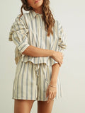 Line Dance Short in Blue Stripe