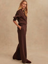 The Wide Leg Pant 28 in Coffee Bean Marl