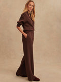 The Wide Leg Pant 28 in Coffee Bean Marl