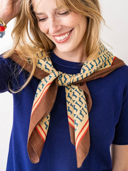 Olivia Square Scarf Dachshund Print