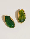 Maelie Resin Drop Earrings in Green
