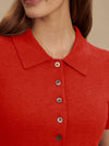 Toni Polo Knit Tee in Poinsettia