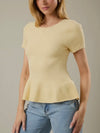 Butter Me Up Peplum Top in Yellow