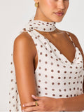 Adrie Top in Cream Polka Dot