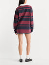 The Knit Rugby Mini Dress in Navy Berry Club Stripe