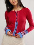 WTF Noa Cardi in Crimson Combo